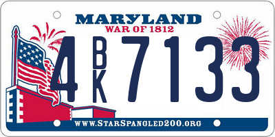 MD license plate 4BK7133