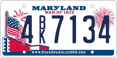 MD license plate 4BK7134