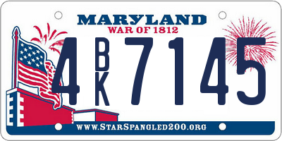 MD license plate 4BK7145