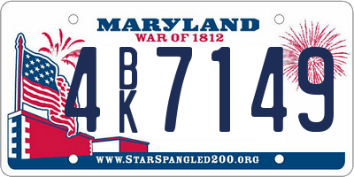 MD license plate 4BK7149