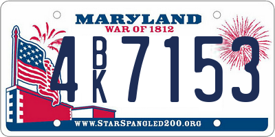 MD license plate 4BK7153