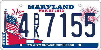 MD license plate 4BK7155