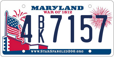 MD license plate 4BK7157