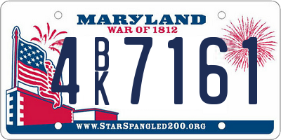 MD license plate 4BK7161