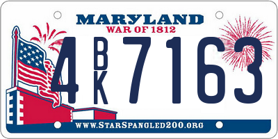 MD license plate 4BK7163