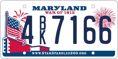 MD license plate 4BK7166