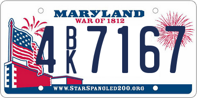 MD license plate 4BK7167