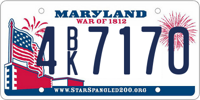 MD license plate 4BK7170