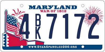 MD license plate 4BK7172