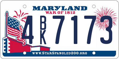 MD license plate 4BK7173