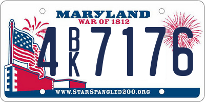 MD license plate 4BK7176