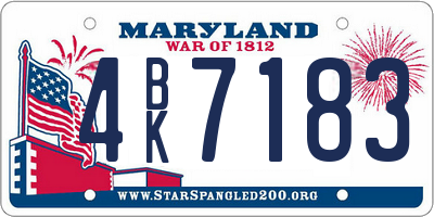 MD license plate 4BK7183