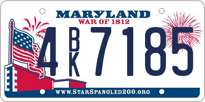 MD license plate 4BK7185