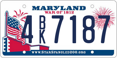 MD license plate 4BK7187