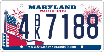 MD license plate 4BK7188