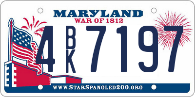 MD license plate 4BK7197