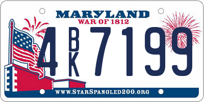 MD license plate 4BK7199
