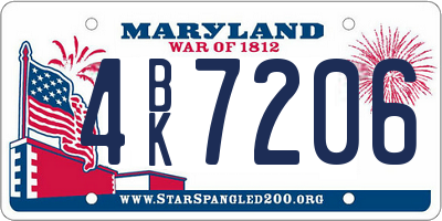 MD license plate 4BK7206