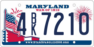 MD license plate 4BK7210