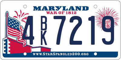 MD license plate 4BK7219