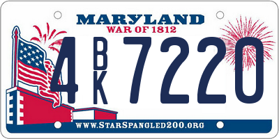 MD license plate 4BK7220