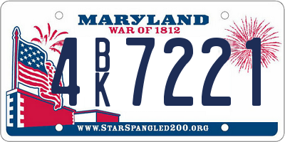 MD license plate 4BK7221
