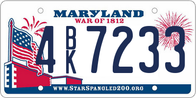 MD license plate 4BK7233