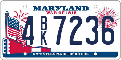 MD license plate 4BK7236