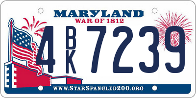 MD license plate 4BK7239