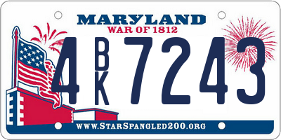 MD license plate 4BK7243