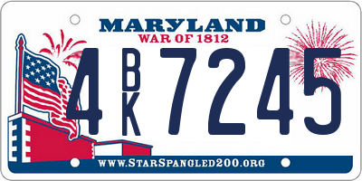 MD license plate 4BK7245