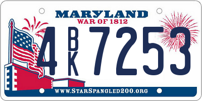 MD license plate 4BK7253