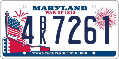 MD license plate 4BK7261