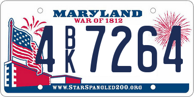 MD license plate 4BK7264