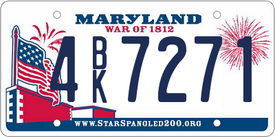MD license plate 4BK7271