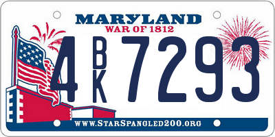 MD license plate 4BK7293
