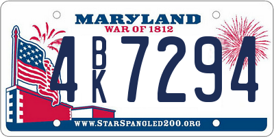 MD license plate 4BK7294
