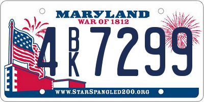 MD license plate 4BK7299