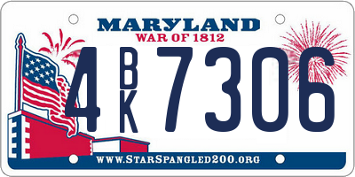 MD license plate 4BK7306
