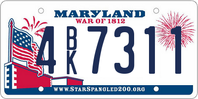 MD license plate 4BK7311
