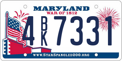 MD license plate 4BK7331