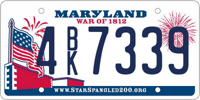 MD license plate 4BK7339