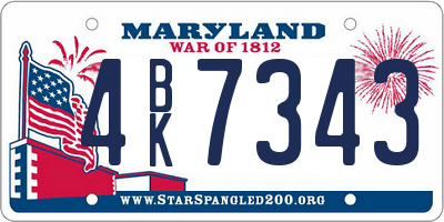 MD license plate 4BK7343