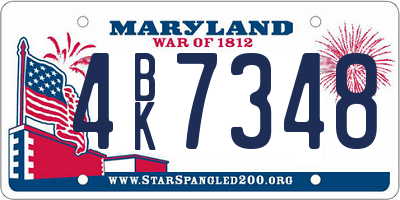 MD license plate 4BK7348