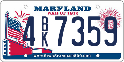 MD license plate 4BK7359