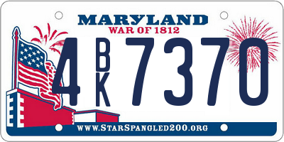 MD license plate 4BK7370
