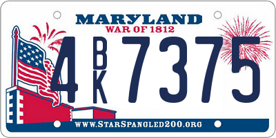 MD license plate 4BK7375