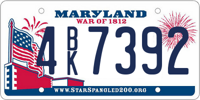MD license plate 4BK7392