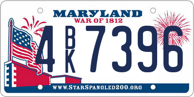 MD license plate 4BK7396