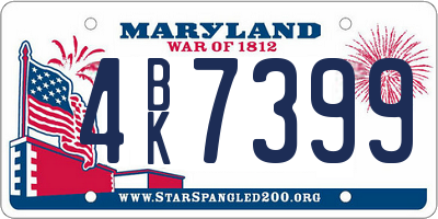 MD license plate 4BK7399